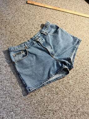 Vintage 90s Calvin Klein Made in USA High Waisted Denim Jean Shorts Size 11